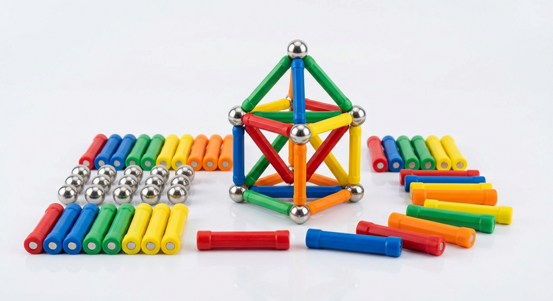 42 Pcs Magnetic Bar Building Blocks Toy Set – Creative Educational 3D Puzzle for Kids & Adults