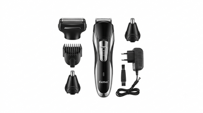 Kemei 3-in-1 Rechargeable Trimmer & Shaver Machine – Complete Grooming Kit for Men