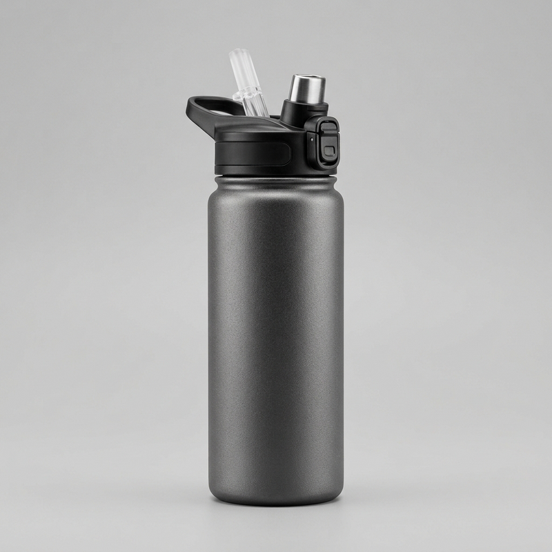650ml Dual Sipper Stainless Steel Water Bottle – Hot & Cold Insulated Bottle