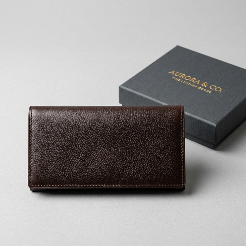 Classy Imported Long Leather Wallet with Branded Gift Box